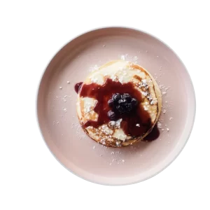 Blueberry Pancake – a fruity breakfast choice at Meg's Coffee.