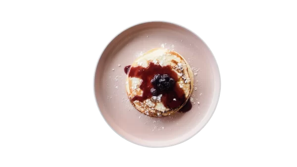 Blueberry Pancake – a fruity breakfast choice at Meg's Coffee.