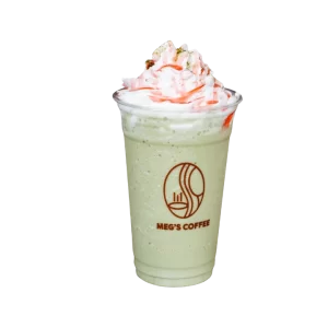 Matcha with strawberry frappe – a refreshing blend of green tea and fruity sweetness