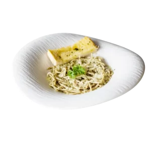 Pesto Pasta – a flavorful pasta dish at Meg's Coffee.