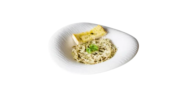 Pesto Pasta – a flavorful pasta dish at Meg's Coffee.